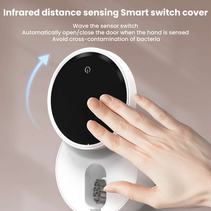 White - USB Smart Wall Mounted Toothbrush Sterilizer Punch-Free Single Toothbrush Dryer UV Steriliza