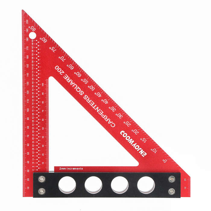 200mm - ENJOYWOOD 200mm Aluminum Alloy Carpenter Square Triangle Ruler Woodworking Precision Hole Po