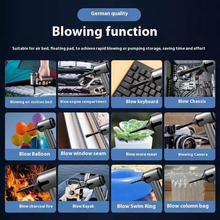 Black - Cordless Car Vacuum Cleaner Rechargeable Portable Brushless Handheld Vacuum Blower Car Home