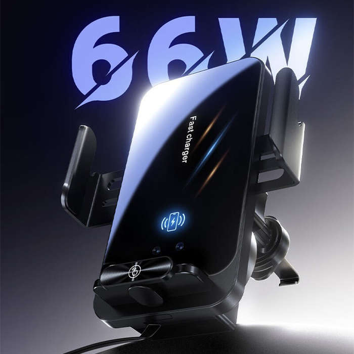 SD06-Wireless Charging+Magnetic - SD06 66W Fast Magnetic Wireless Car Charger Holder Built-in 70cm R