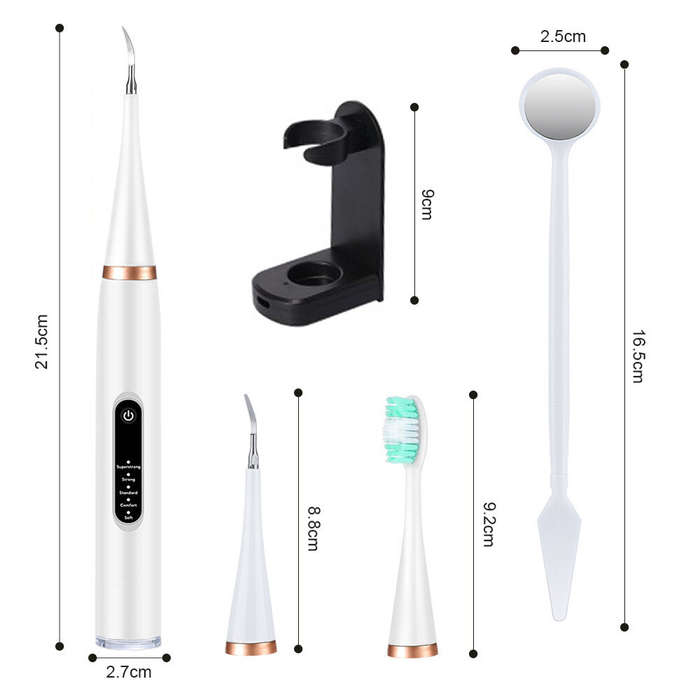 White - Home Ultrasonic Scaler Deep Cleaning 5-Gears Adjustable Electric Scaler