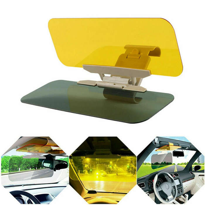 Black - 2 In 1 Car Sun Visor HD Goggles Car Day And Night Anti-Ultraviolet Anti-Glare Sunshade Sunsh