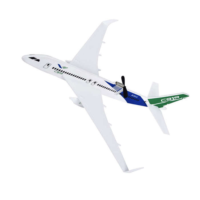 White - C919 350mm Wingspan Intelligent Electric Free Flying Paper Plane Bubble Rechargeable Airplan