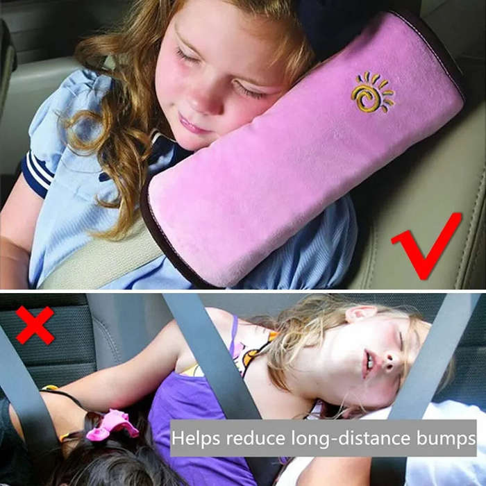 Grey - Universal Car Seat Belt Shoulder Cushion for Kids Adjust Shoulder Toddler Head Protector Baby