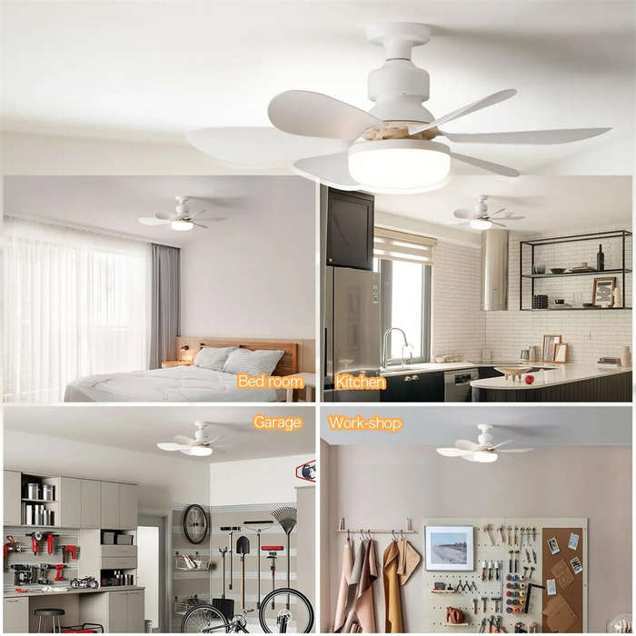 White - Tevorex 40W Ceiling Fan LED Light E27 Bulb Base with Remote Control for Dimming, 85-265V Wid