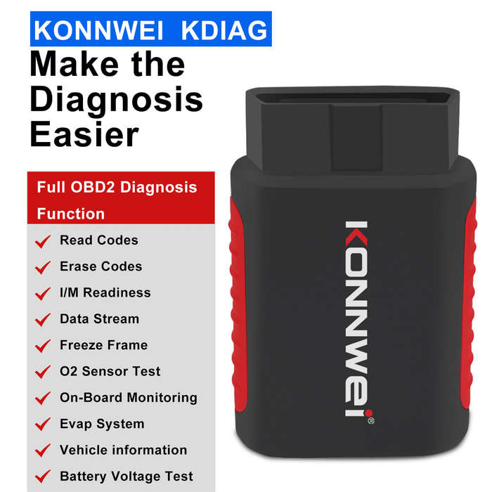 KONNWEI KDIAG Automatic Vehicles OBD2 Scanner Diagnostic Tool Bluetooth All System Scan Tool With Fr