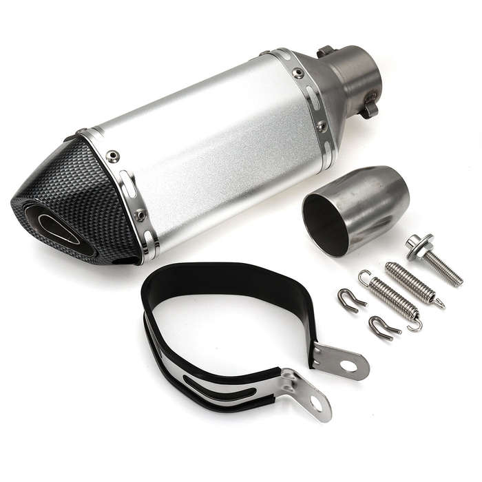 04 - 38-51mm Motorcycle Steel Short Exhaust Muffler Pipe With Removable Silencer Universal