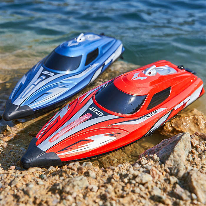 Blue - HJ823 2.4G RC Boat High Speed 25KM/h Speedboat Waterproof RTR Vehicle Models for Children Toy