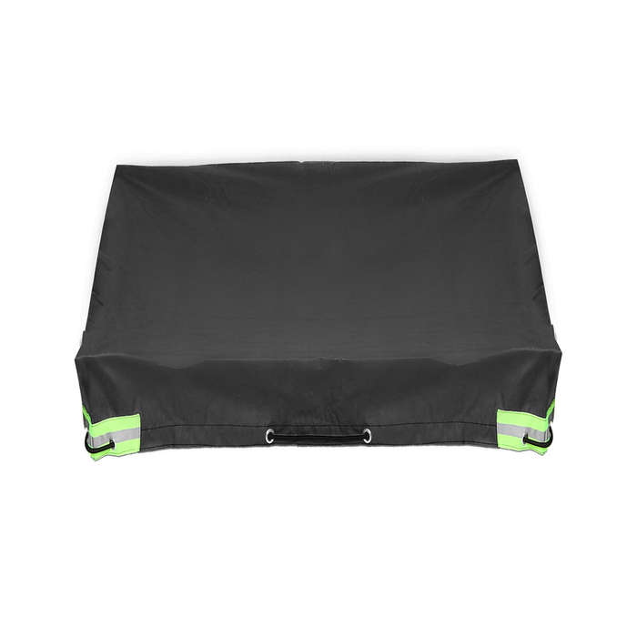 Black - 214x122cm Foldable Trailer Car Cover Waterproof Windproof Dust Protector With Rubber Belt