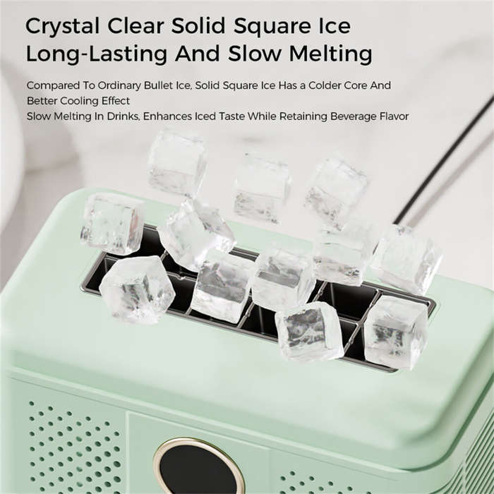 Beige - EXPED SMART Portable Mini Countertop Ice Maker Machine Quick 12 Solid Ice Cubes in 20 Mins Q