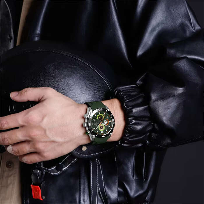 Green - NAVIFORCE Fashion Men Watch Waterproof Luminous Sport Quartz Watch Chronograph Date Wristwat