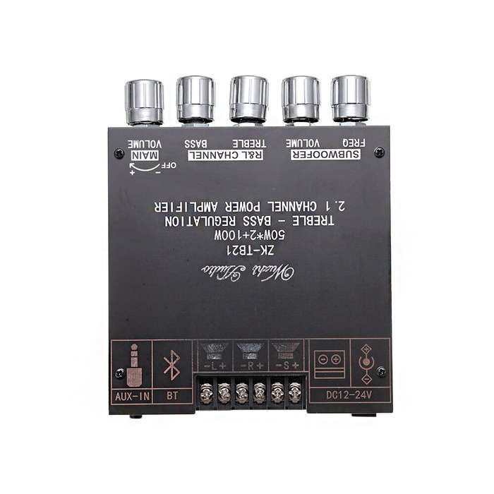 Black - ZK-TB21 TPA3116D2 bluetooth 5.0 Subwoofer Amplifier Board 50WX2+100W 2.1 Channel Power Audio