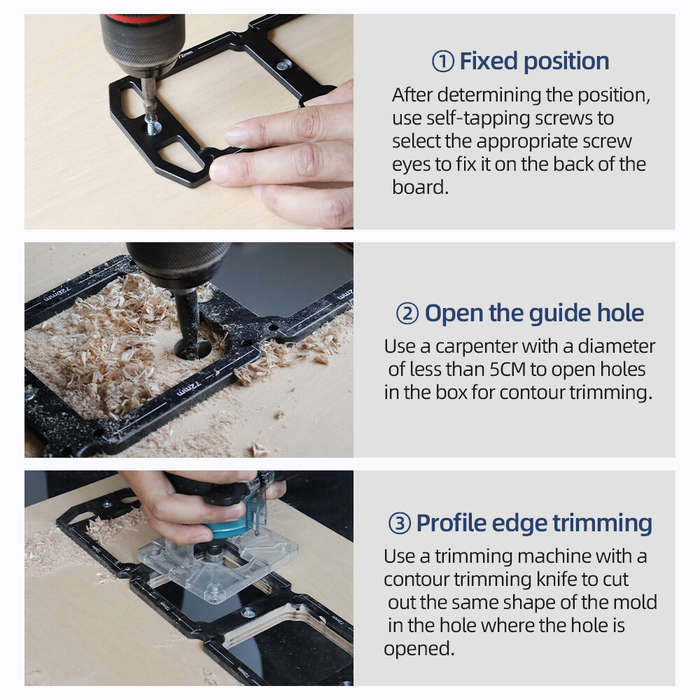 72mmx72mm - 86 Type Socket Box Hole Template Wood Board Slotting Template Switch Socket Opening Temp