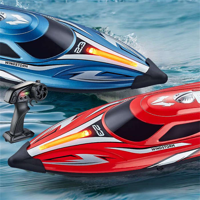 Blue - HJ823 2.4G RC Boat High Speed 25KM/h Speedboat Waterproof RTR Vehicle Models for Children Toy