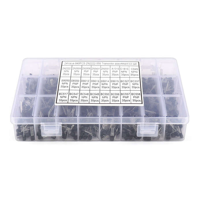 840PCS TO-92 Diode Transistor Set 24 Values 35pcs/value NPN PNP Lead Transistors Assorted Kit