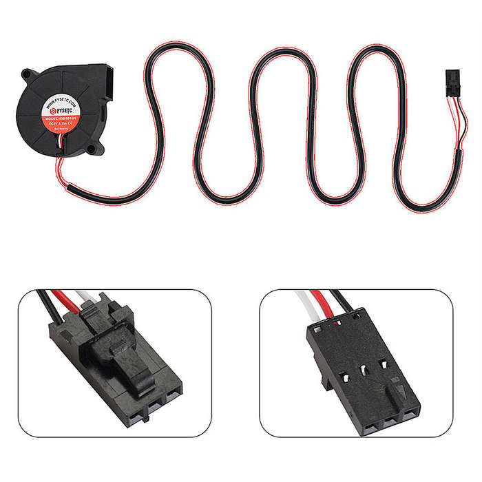 Black - 5015 5V Blower Fan 50*50*15mm Dual-ball Turbo Cooling Fan for MK3S+ 3D Printer Cooler Radiat
