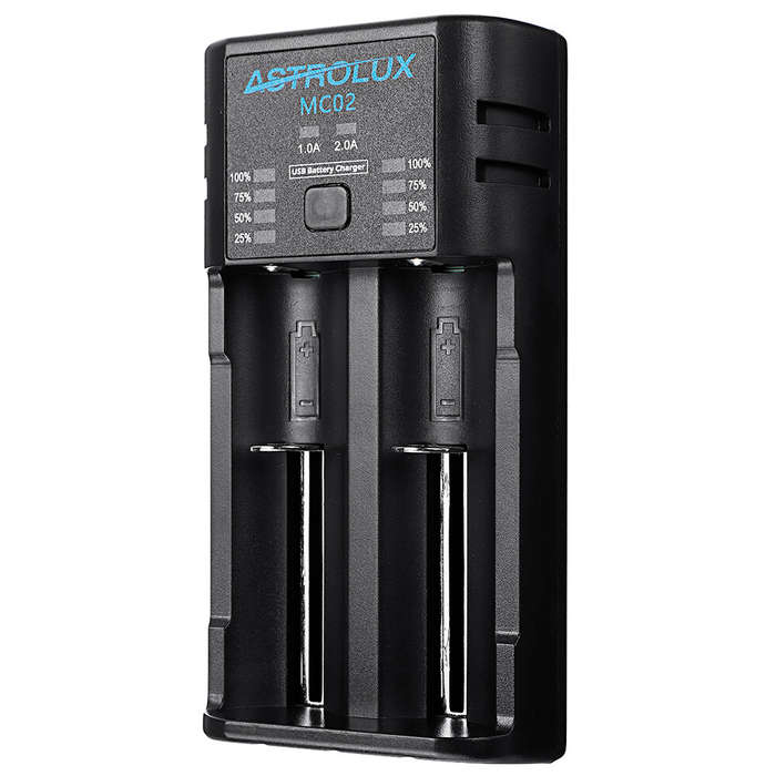 Astrolux MC02 2 in1 USB Charging Mini Battery Charger Portable Mobile Phone Power Bank Current Optio