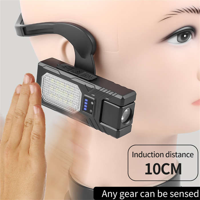 A - Induction Hanging Ear Work Light Portable EDC Flashlight Outdoor Fishing Headlamp Waterproof Eme