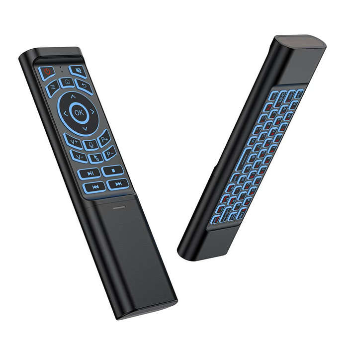 Black - M3 66-keys Wireless bluetooth Remote Control Intelligent Luminous Voice Remote Control 6-Axi