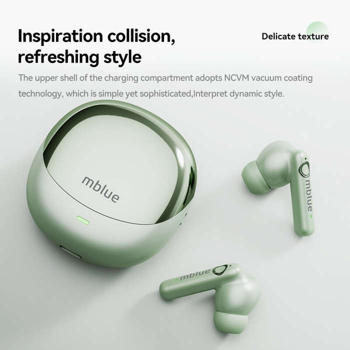 Green - MEIZU Mblue AR09 TWS bluetooth 5.4 Earbuds Wireless ANC Earphone -28dB Noise Cancelling+ENC