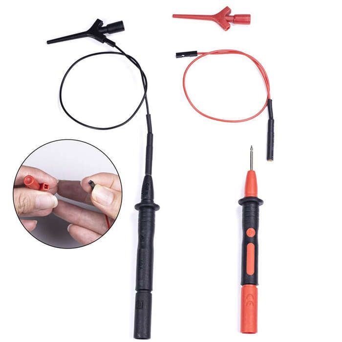 Universal Multimeter Test Hook with Miniature Plane Type IC Clip and Probe Needle Versatile for High