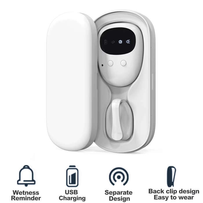 White - Wireless Bedwetting Alarm Pee Alarm with Receiver for Boys Grils Kids Potty Training Elder C