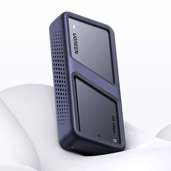 Grey - UGREEN 20Gbps NVMe SSD Case SSD Enclosure M.2 to USB3.2 Gen2x2 SSD Adapter for M.2 NVME PCIE