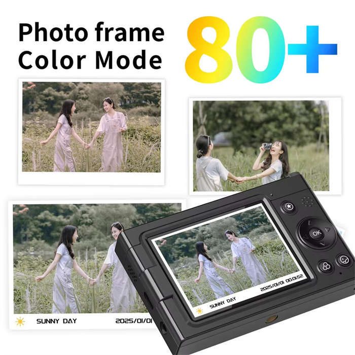 Black - D7 4K Digital Camera 2.83 Inch IPS Display Screen 28X Optical Zoom Portable Vlogging Camera