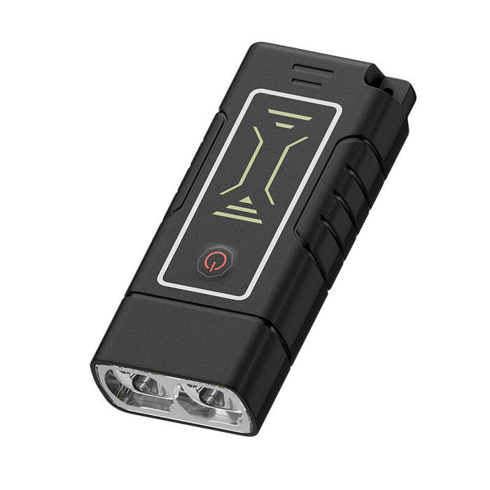 Black - Dual Core LED Flashlight Waterproof Lightweight Rechargeable Outdoor Camping Strong Light Lo