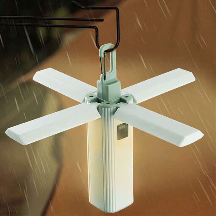 #01 - Rechargeable Four-Leaf Foldable Multifunctional Lamp Camping Lamp Portable Outdoor Emergency L