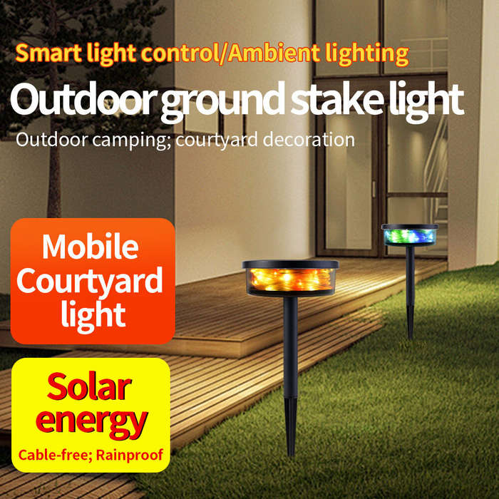 White Light - Elfeland LED Solar Lawn Lights with Built-in 8m LED Light String Waterproof Outdoor Pa