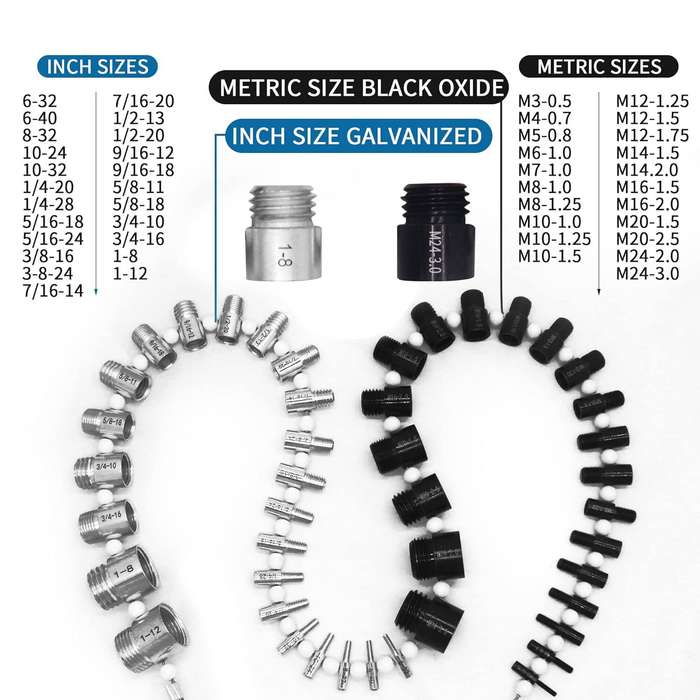 44PCS - 44PCS Thread Checker Nut & Bolt SWTC-44 Bundle 23 Inch & 21 Metric Sizes Stainless Steel Mal