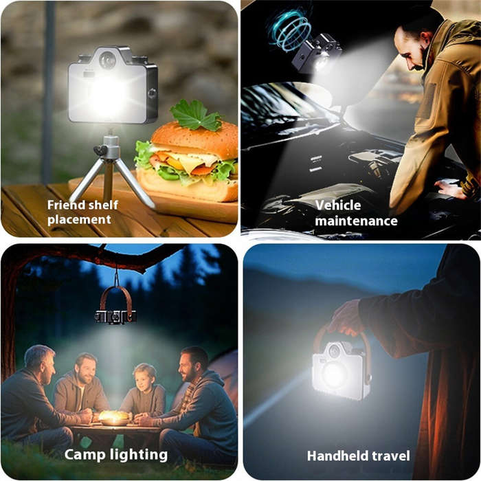 Grey - IPRee 1500LM COB Light High Power Multifunctional Flashlight Built-in battery Rechargeable Mi