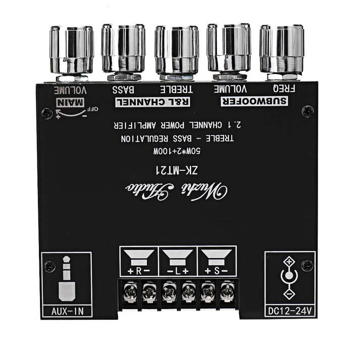ZK-MT21 bluetooth 5.0 Subwoofer Amplifier Board 50WX2+100W 2.1 Channel Power Audio Stereo Amplifier