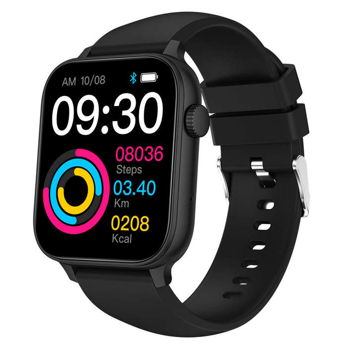 Black - SENBONO TG06 1.85inch HD Screen GPS Compass bluetooth Call Heart Rate Blood Pressure Blood O