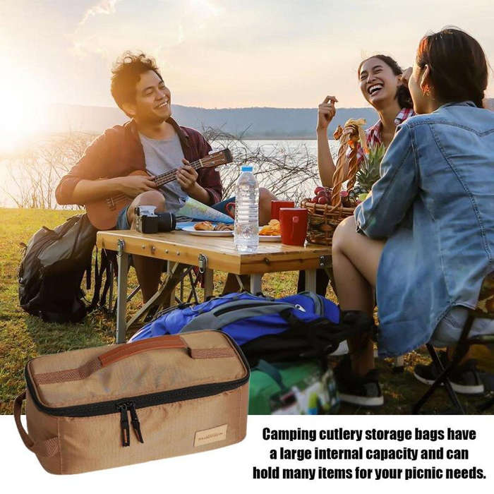 Khaki - IPRee Large Capacity Light Weight Bag Picnics Travel Gadget Carring Out Shower Box Camping S