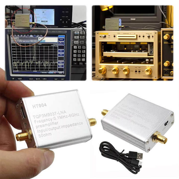Silver - HT004 100K-6GHz Wideband Low Noise Amplifier 20dB High Gain Full Band Low Noise Amplifier w