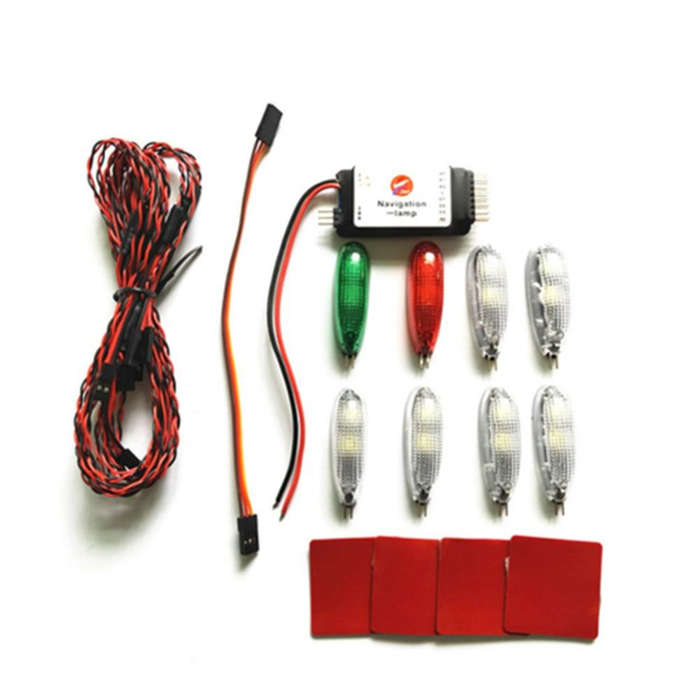 Upgrade version - Simulation Navigation Lamp Lights 2S-3S Voltage Ducted LED Light for RC Fixed Wing
