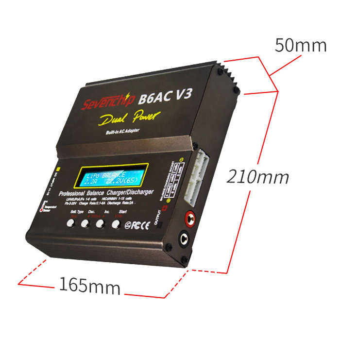 US Plug - Imax B6AC V3 AC 100-240V 6A 80W Dual Power Smart Digital Balance Charger - Fast & Efficien