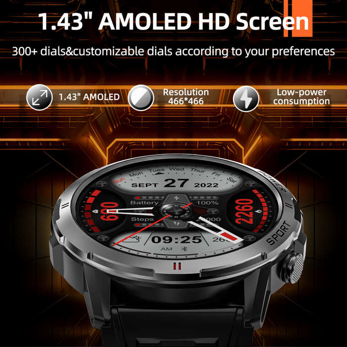 Pink - Weofly Explorer 1.43inch AMOLED Display AI Voice Assistant bluetooth Call Heart Rate Blood Pr