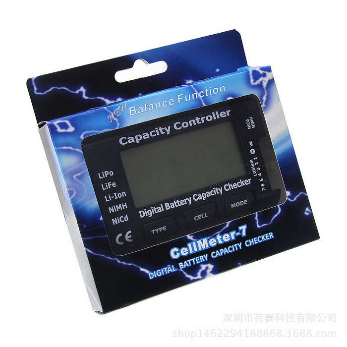 CellMeter7 Digital RC Battery Capacity Checker Meter LiPo LiFe Li-ion Nicd NiMH Battery Voltage Capa