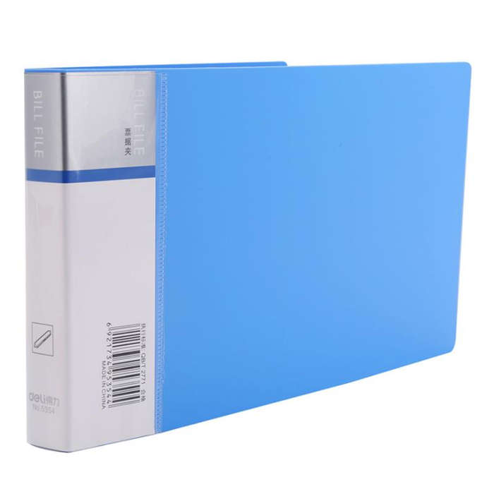 Deli 5354 1PCS Bill File Folder Financial Bill Collector A5 Paper Document Folder PP Material Small