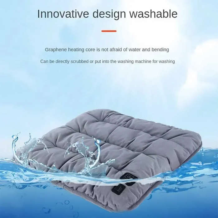 Brown - Heated Seat Cushion Office USB Winter Warmer Temperature Adjustable Graphene 5V Electric Cha