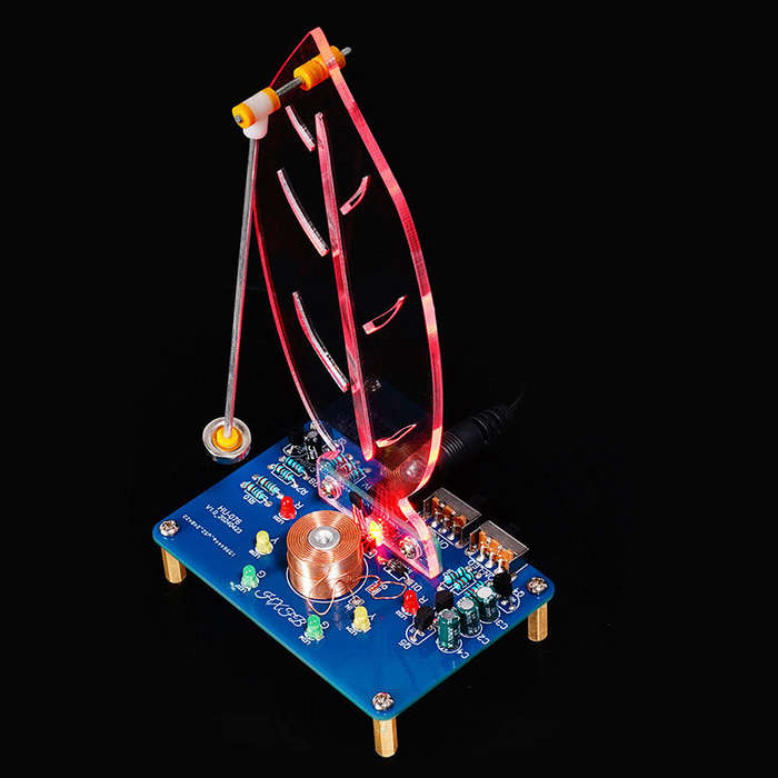 Unsoldered Version - HU-076 DIY Electromagnetic Swing Kit USB to DC 5V Adjustable Amplitude LED Ligh