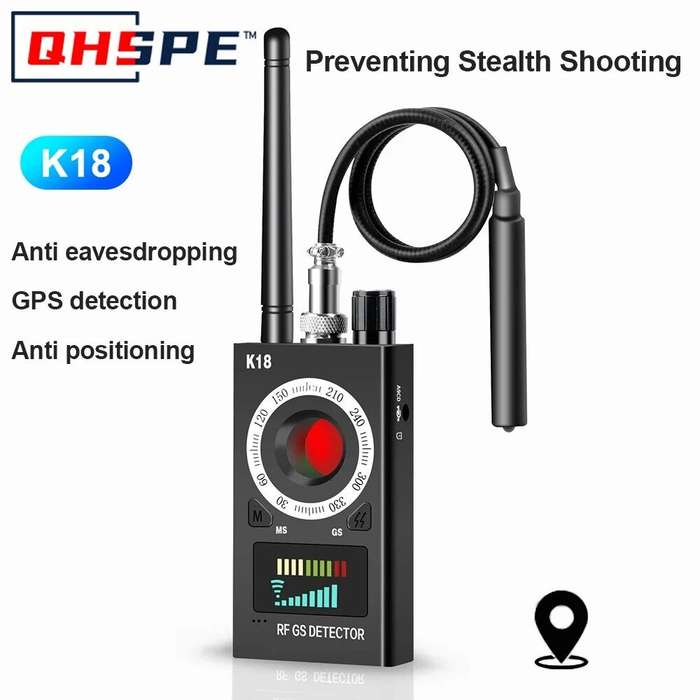 Black - K18 Multi-function Anti-Candid Cam Wireless Lens Device Finder 1.2MHz-3GHz GSM Audio Bug Fin