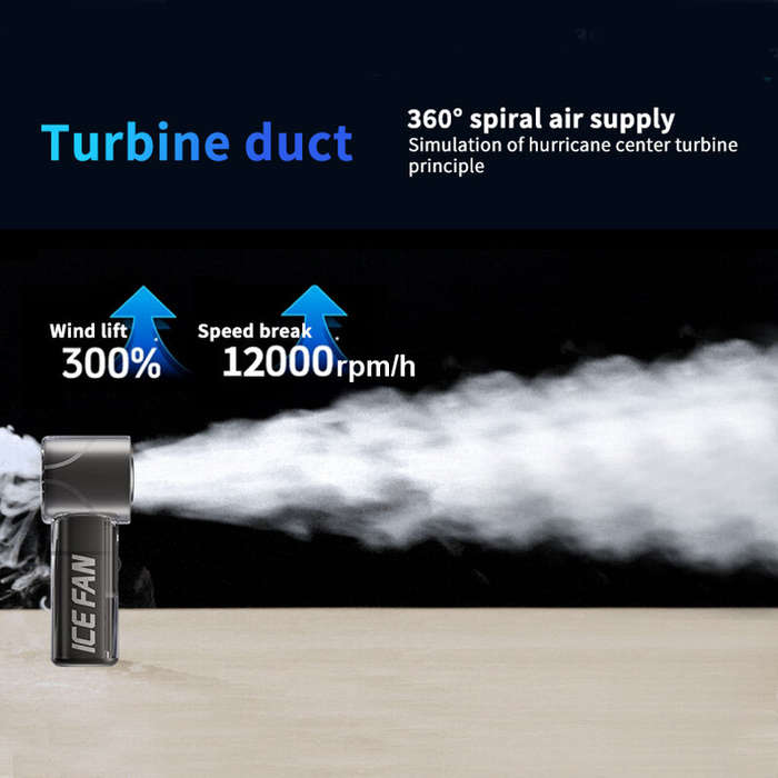 Black - Handheld 100 Wind Speed Ice Cooling Fan USB Small Desktop Portable Cooling High Speed Long E
