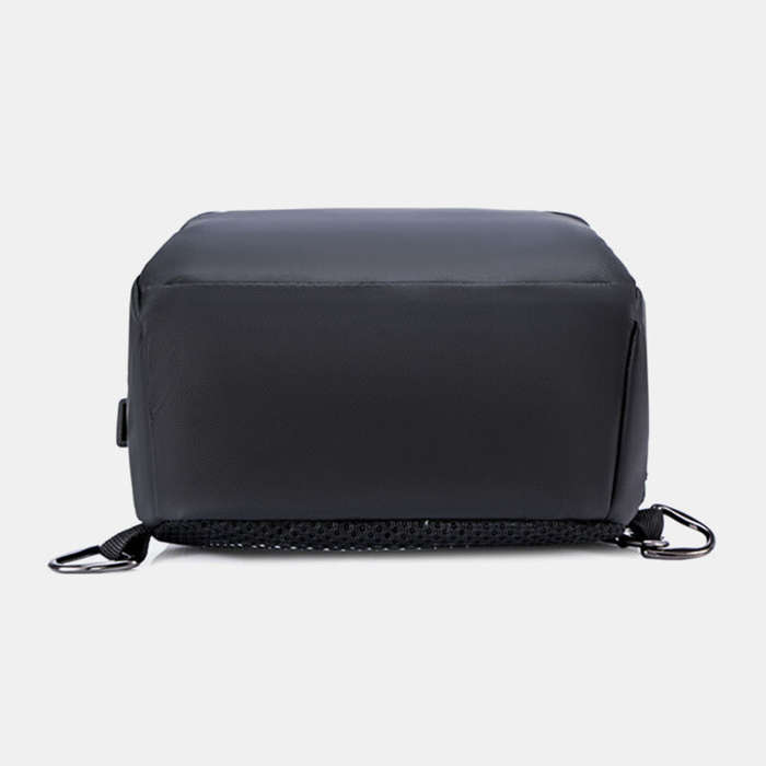 Black - Men Oxford USB Charging Anti-Theft Chest Bag Versatile Large Capacity Waterproof Night Refle