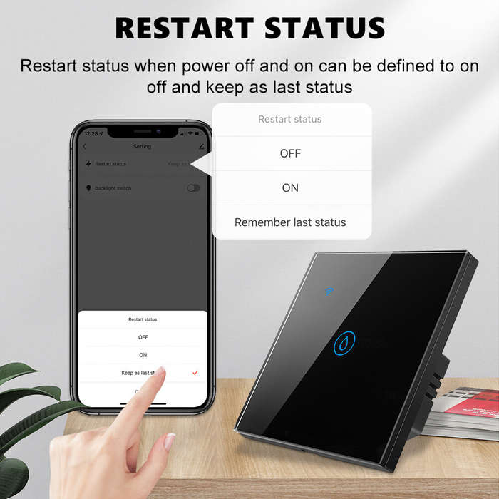 EU Plug - Tuya 40A Smart Wifi+bluetooth Water Heater Boiler Touch Switch 8000W Timer Schedule Voice