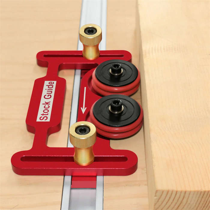 Red - One Way Bearing Roller Featherboard Feather Board Stock Guide for Table Saw Router Tables Band