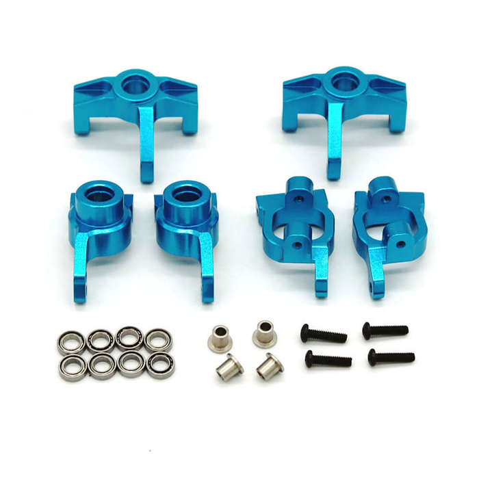 Red - Upgraded Metal Rear Wheel Seat Steering Cup C Hub Set for Wltoys 124008 124010 144001 1/12 1/1